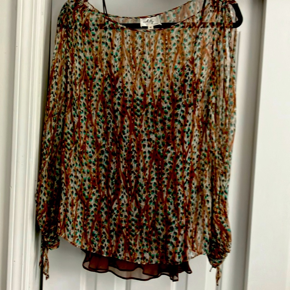 Milly open sleeve silk 2 piece shirt